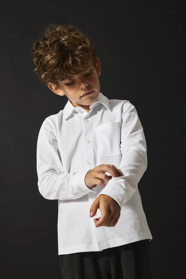 NAME IT KIDS jersey overhemd wit