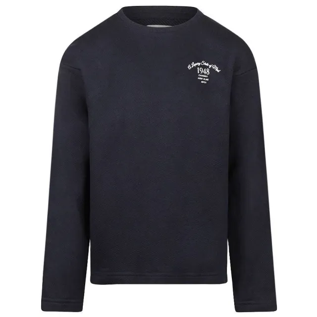No Way Monday rechtvallende longsleeve met backprint donkerblauw, foto 2