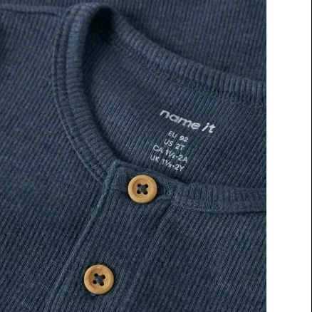 NAME IT MINI T-shirt rib gebreid indigo blauw, foto 3