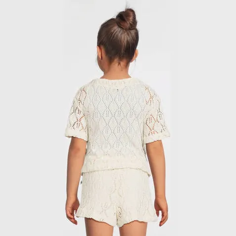 Me & My Monkey crochet wrap top crème, foto 4