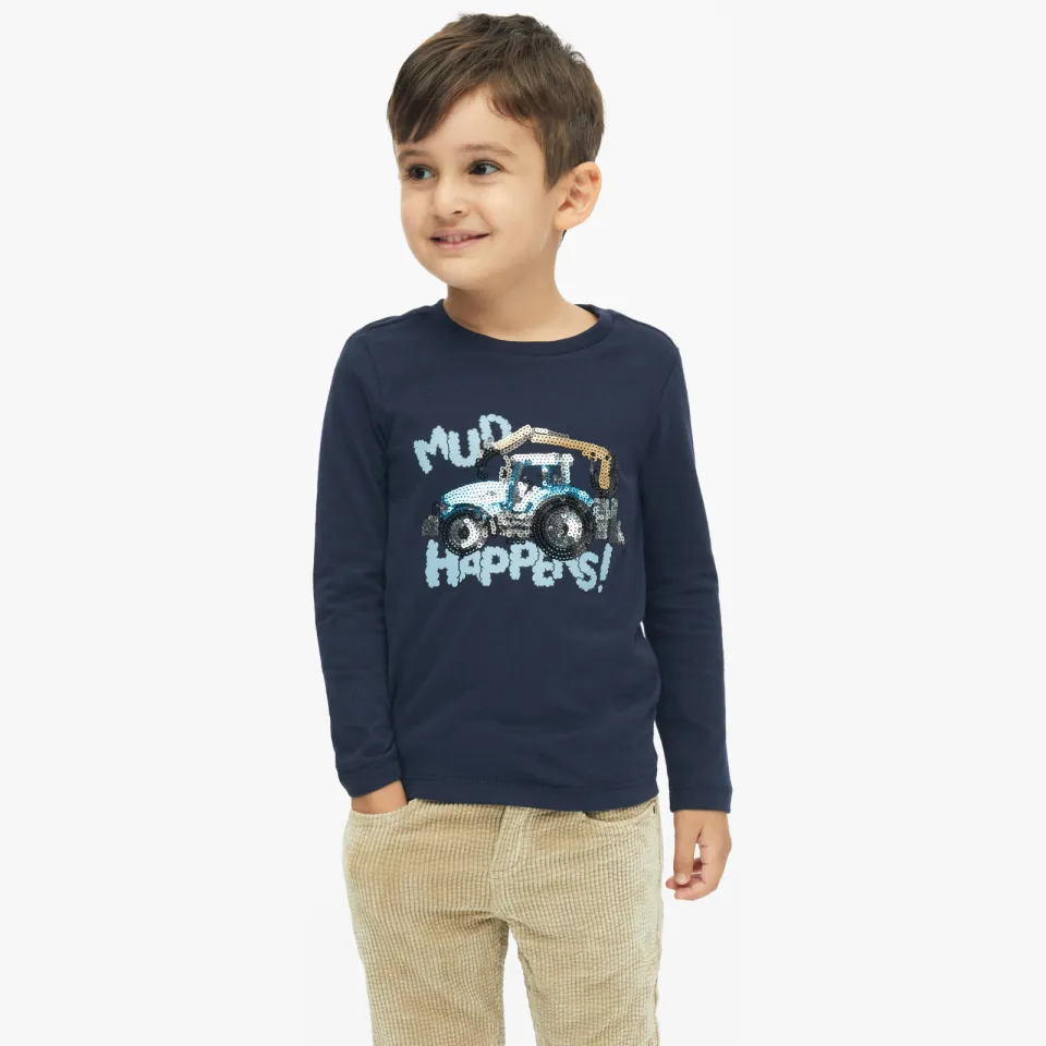S.Oliver longsleeve met pailletten donkerblauw, foto 5