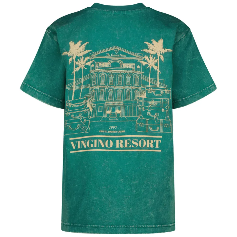 Vingino T-shirt met backprint groen, foto 4