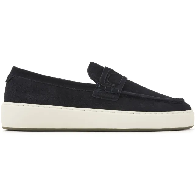 Nubikk suède loafers donkerblauw