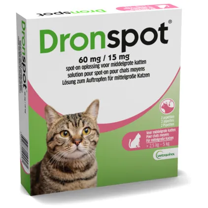 Dronspot Ontwormingspipet Middelgrote Katten 2 stuks