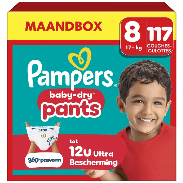 Pampers Baby-Dry luierbroekjes maat 8 117 stuks, foto 2