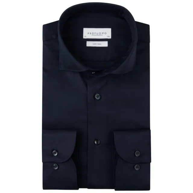 Profuomo slim zakelijk overhemd donkerblauw, foto 2