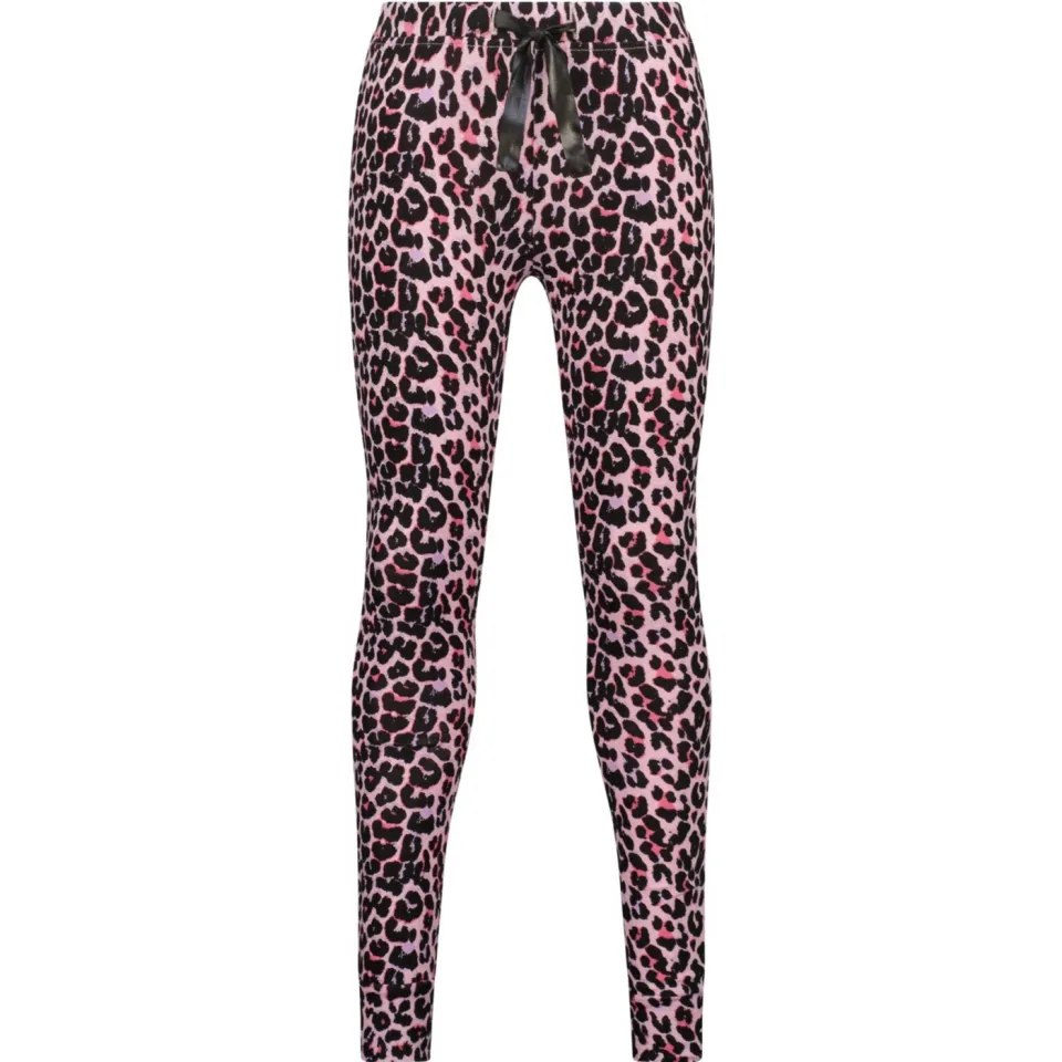 Vingino Widya pyjama met panterprint roze zwart Roze/zwart