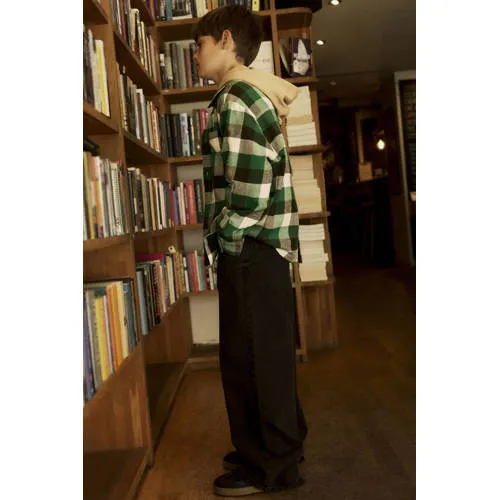NAME IT KIDS regular fit geruite overshirt - groen, foto 3
