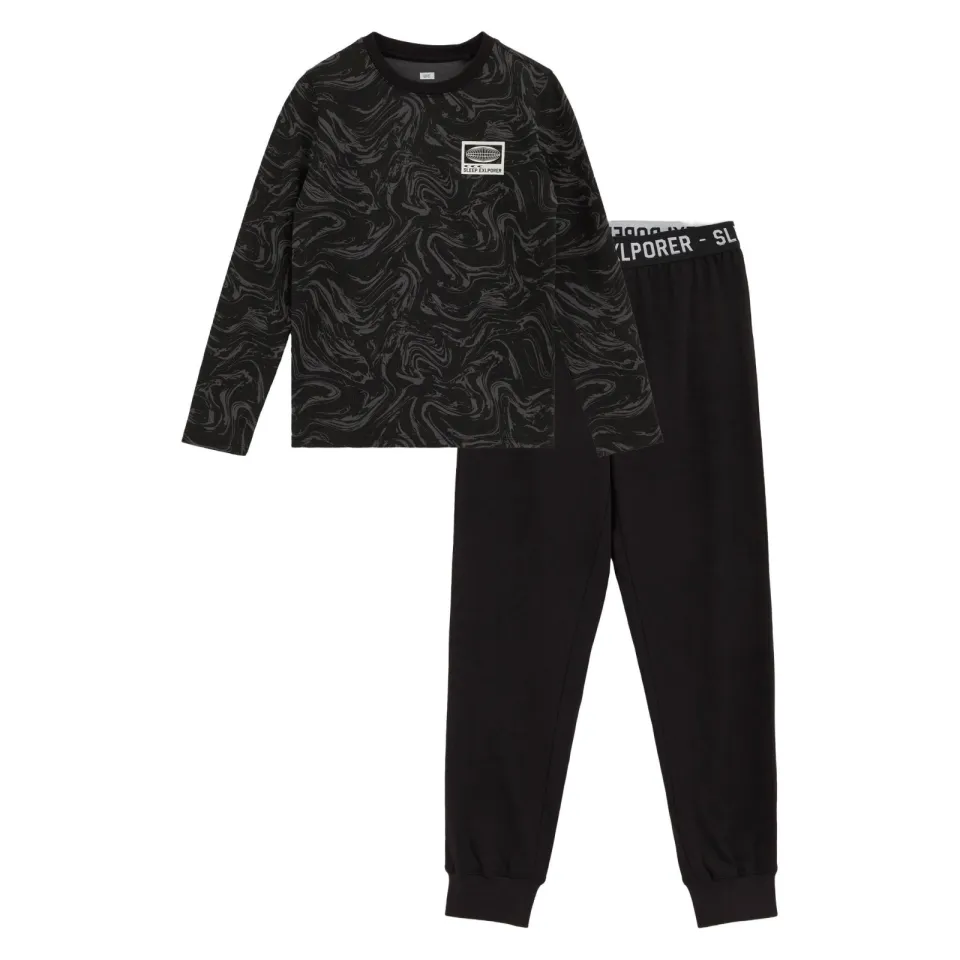 WE Fashion pyjama met print zwart/grijs, foto 2