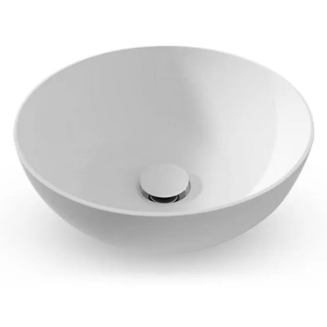 EH Design Waskom Opbouw EH Design Cossato 390x390x145 mm Rond Thin Edge Solid Surface Mat Wit