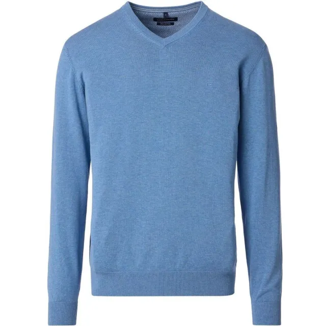 Casa Moda Sweater Casamoda Pullover V-Hals Blauw
