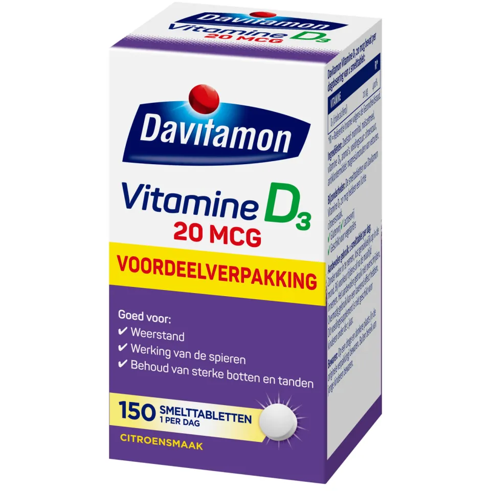 Davitamon Vitamine D3 20 mcg smelttabletten, foto 5