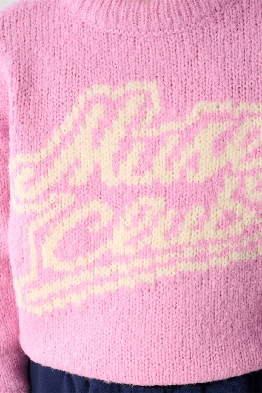 Shoeby gebreide trui met tekst en wol - roze, foto 7