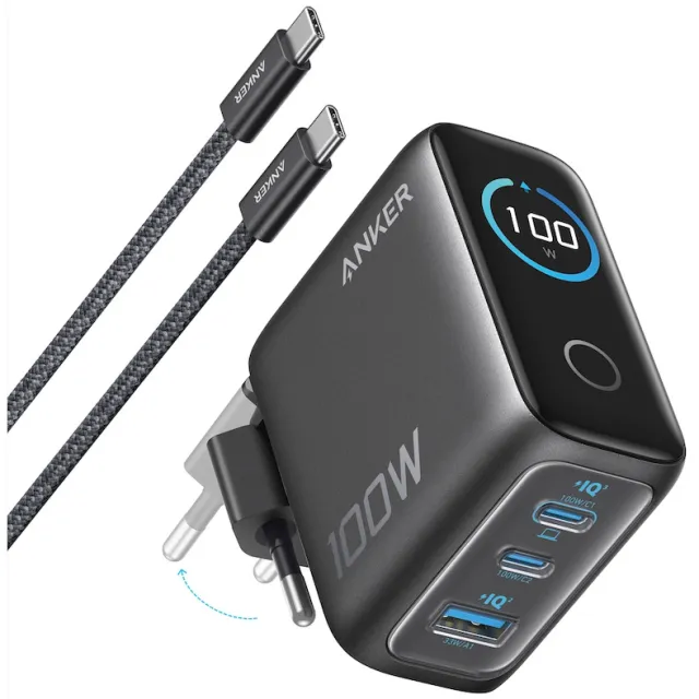 Anker Wired charger (100W) 2C1A with display Oplader