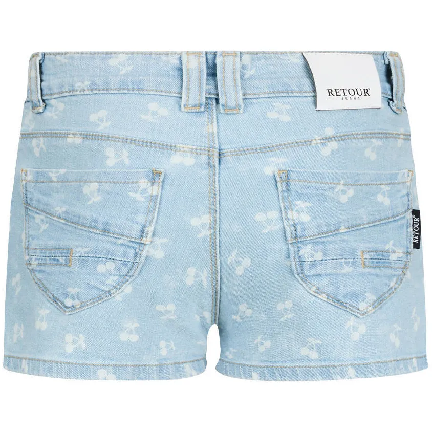Retour Jeans regular waist short lichtblauw denim, foto 4