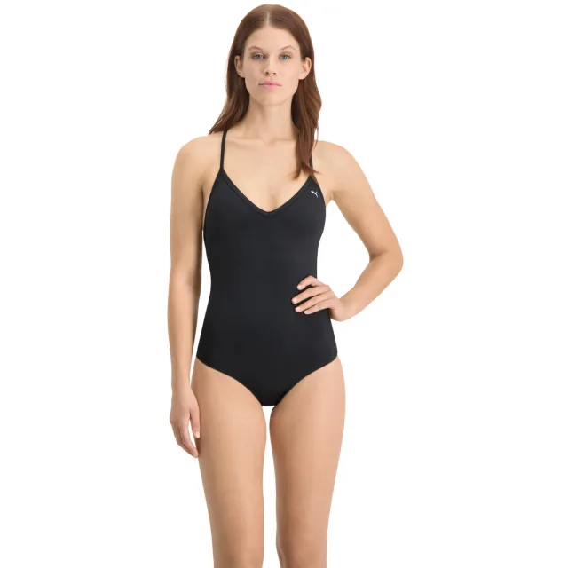Puma badpak met V-hals zwart