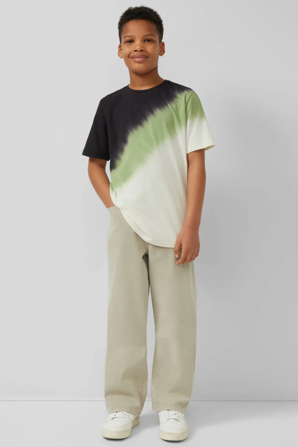 s.Oliver T-shirt zwart met groen en ecru, foto 3