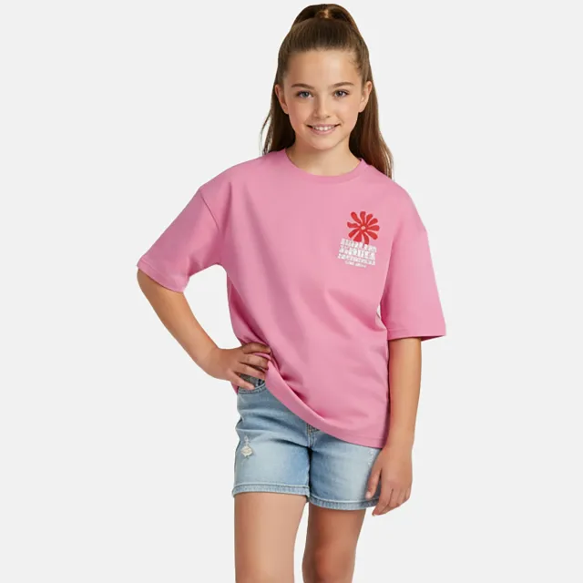 Cars T-shirt met backprint roze