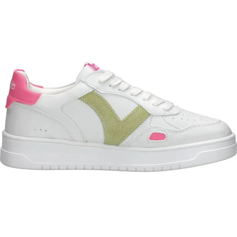 Victoria sneakers wit groen roze