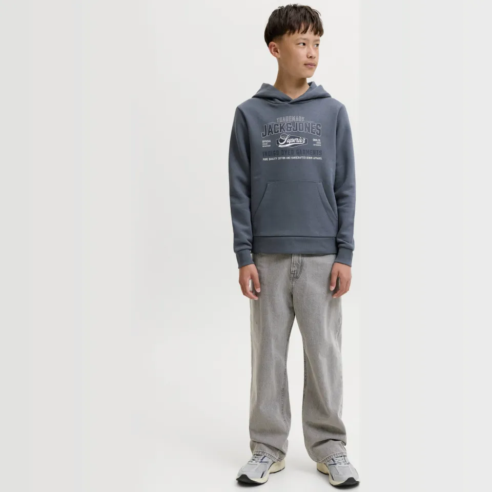 Jack & Jones JUNIOR hoodie met logo - grijsblauw, foto 4