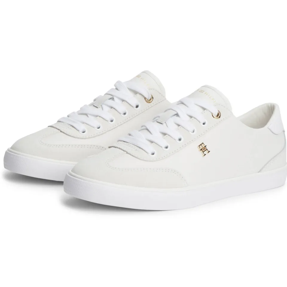 Tommy Hilfiger leren sneakers met logo - ecru, foto 6