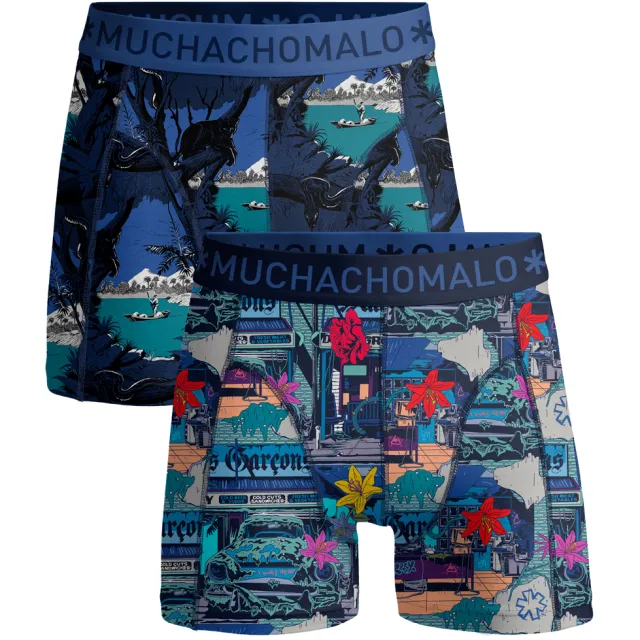 Muchachomalo Heren 2-pack Boxershorts Urbex Jungle Veelkleurig