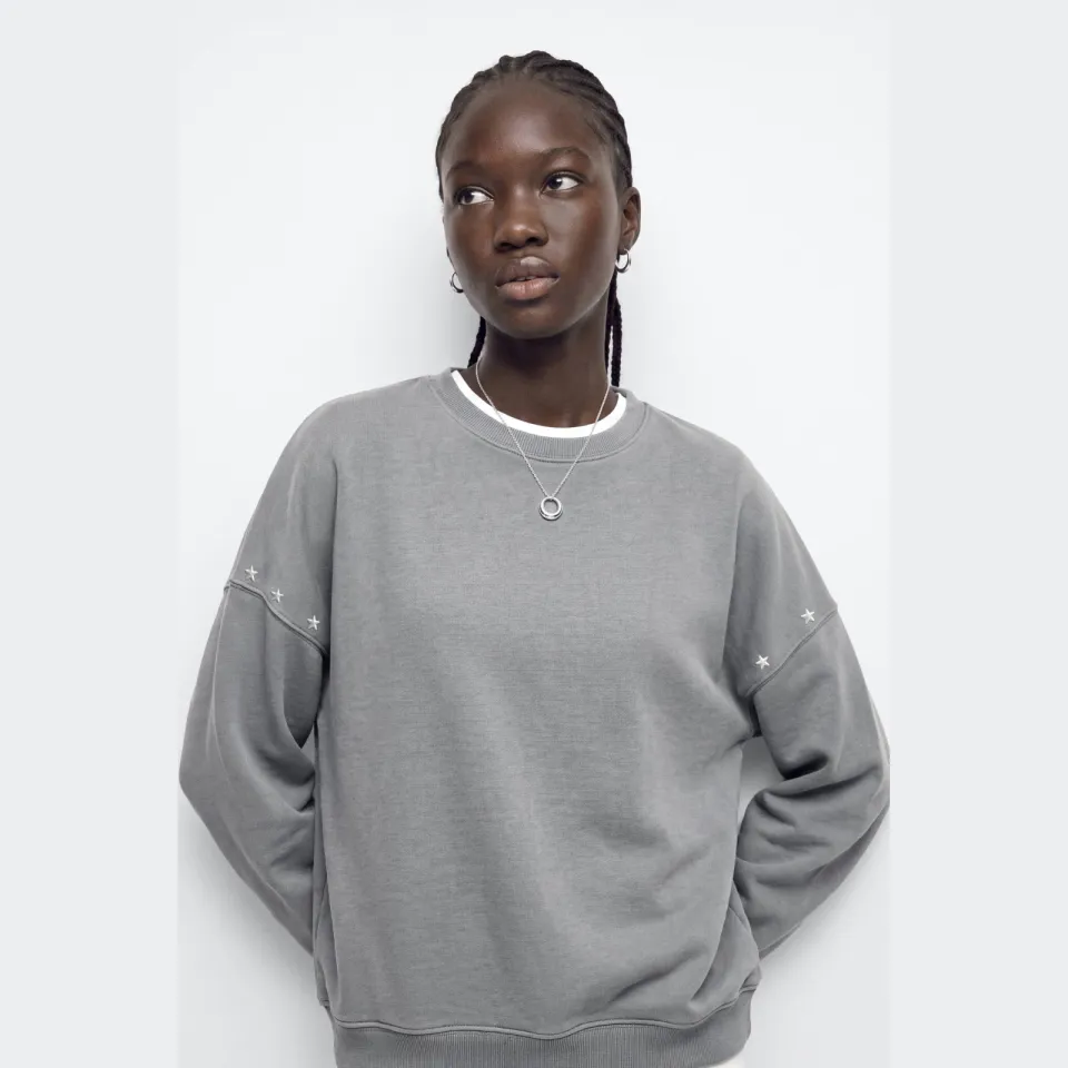 Mango TEEN oversized sweater met studs - grijs, foto 4