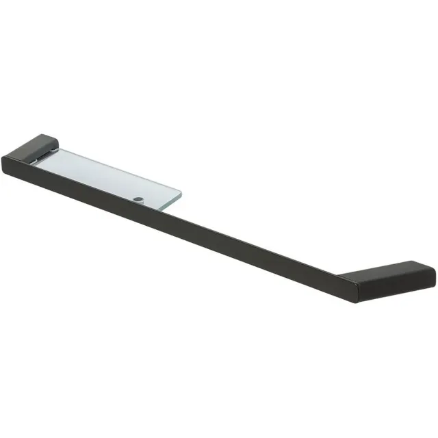 Geesa Handdoekrek Met Planchet Geesa Shift Zwart met Transparant Glas