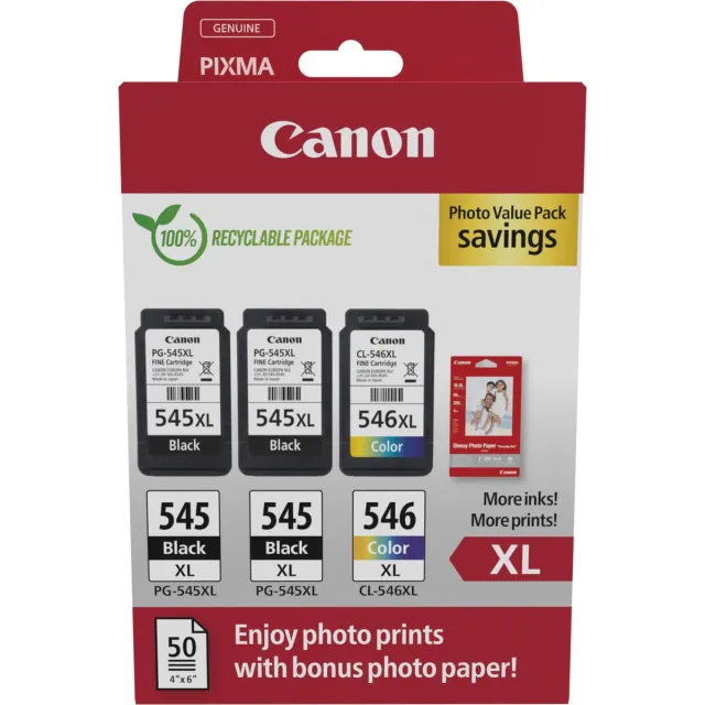 Canon Ink 8286B015 / PG-545XL/CL-546XL X Zwart;Cyaan;Magenta;Geel