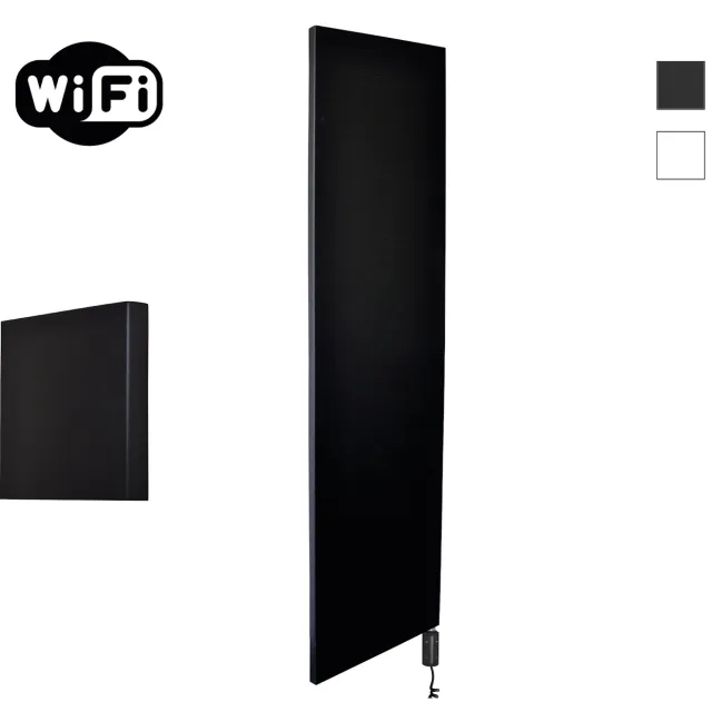 Sanicare Radiator Sanicare Denso Met WiFi 180 x 40 cm Mat Zwart Met Thermostaat Zwart Rechtsonder