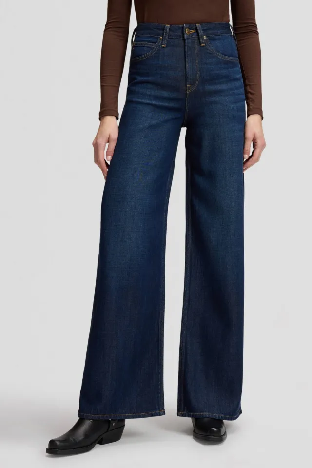 Lee wide leg jeans - donkerblauw, foto 4