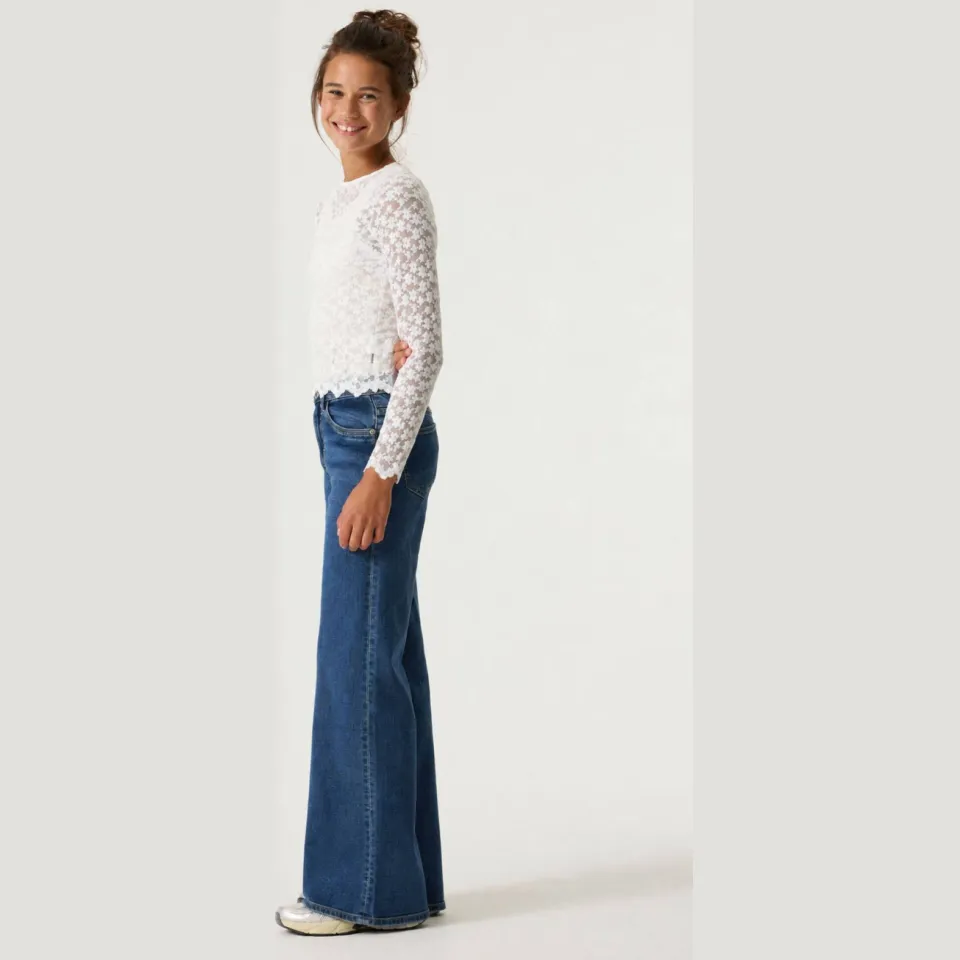 Garcia Annemay Wide high waist wide leg jeans dark blue denim, foto 3