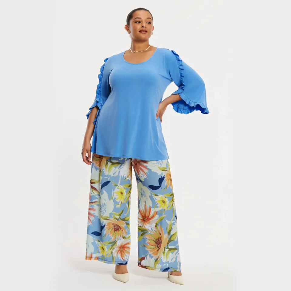Yoek Breeze wijde broek bloemenprint multi, foto 4