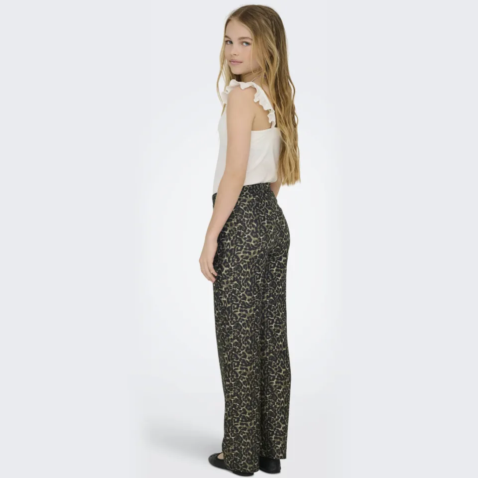 Only wide leg casual broek luipaardprint zwart, foto 3