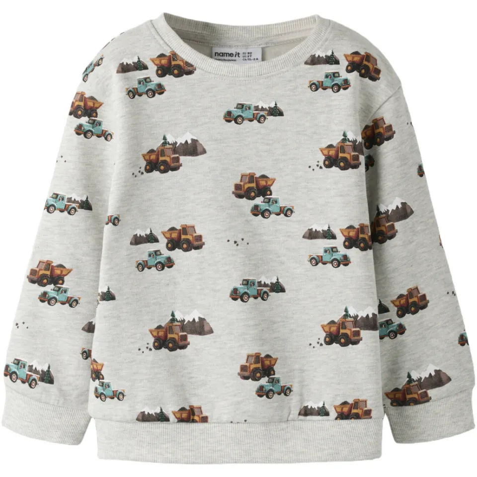 NAME IT MINI sweater lichtgrijs met print
