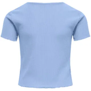 Only T-shirt lichtblauw met textuur, foto 2