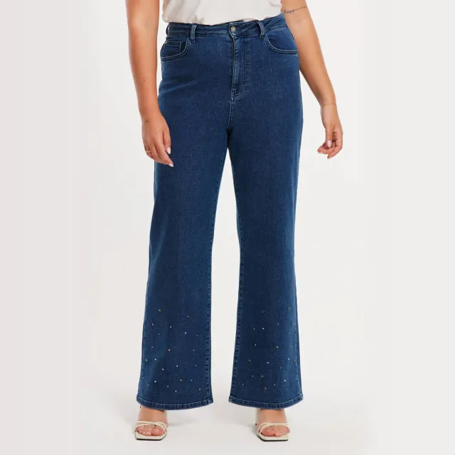 Yoek high waist wide leg jeans medium blue denim, foto 3