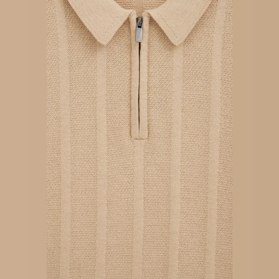 WE Fashion gebreide polo - beige, foto 6