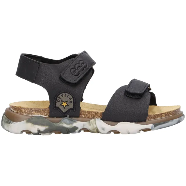 Develab leren sandalen zwart