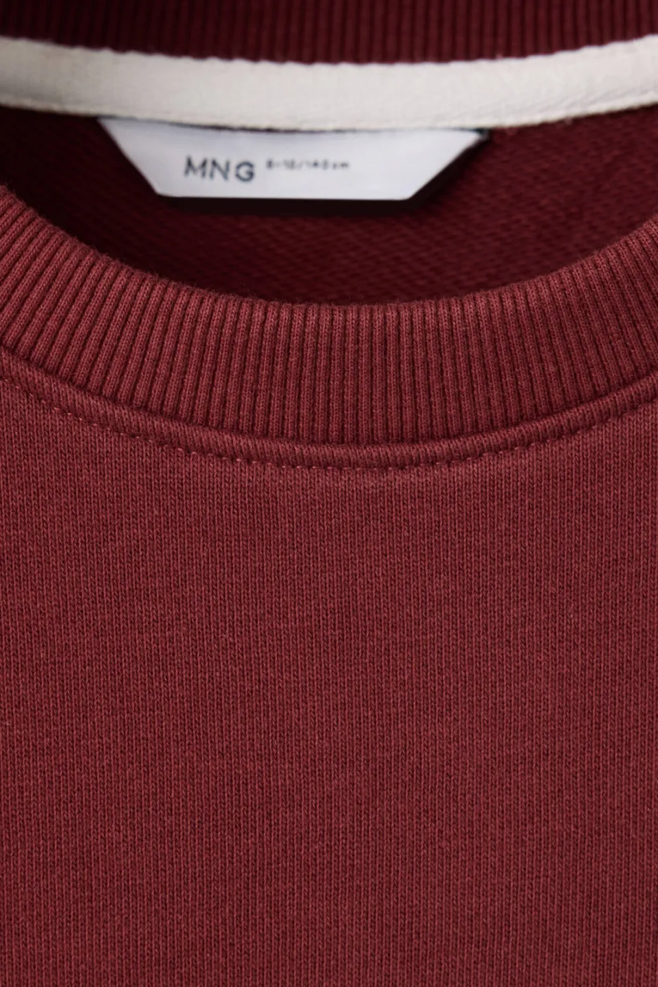Mango Kids rechtvallende sweater met tekst - donkerrood, foto 6