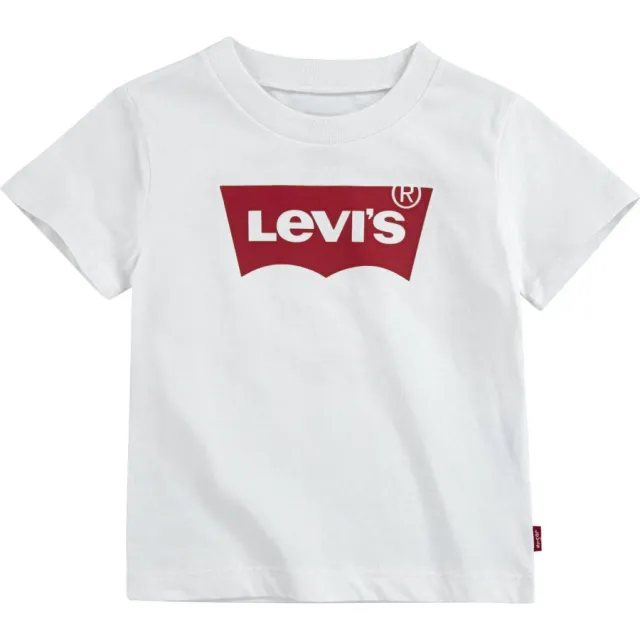Levi's Kids batwing t-shirt wit/rood, foto 2