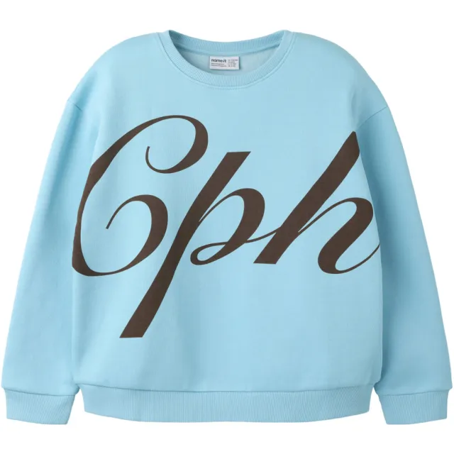 NAME IT KIDS sweater met tekst - lichtblauw