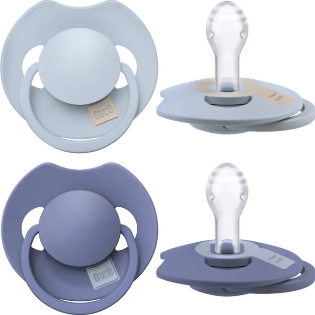 Difrax LOVI Prime fopspeen 6-18 maanden lichtblauw & navy Lichtblauw/donkerblauw