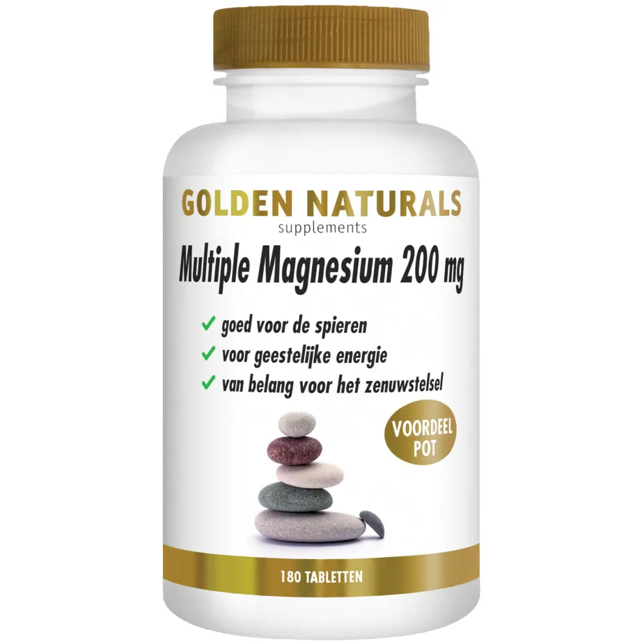 Golden Naturals Multiple Magnesium 200mg vegan 180 tabletten, foto 2