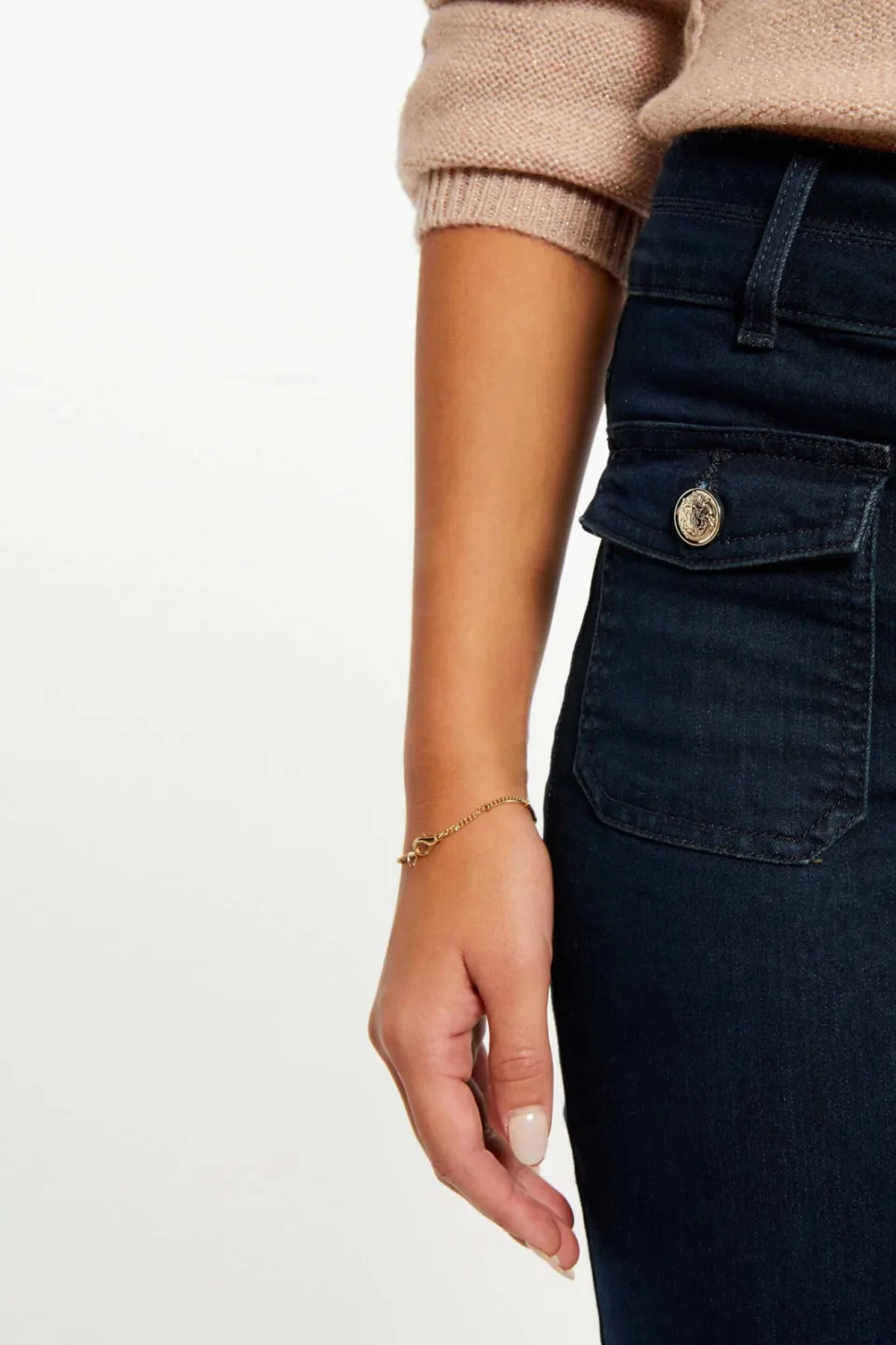 Morgan high waist bootcut jeans dark blue, foto 5