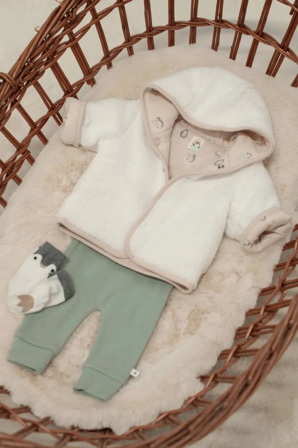 Feetje Penguin Cuddles reversible teddy winterjas offwhite, foto 8