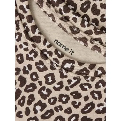 NAME IT MINI rechtvallende longsleeve met panterprint beige, foto 3