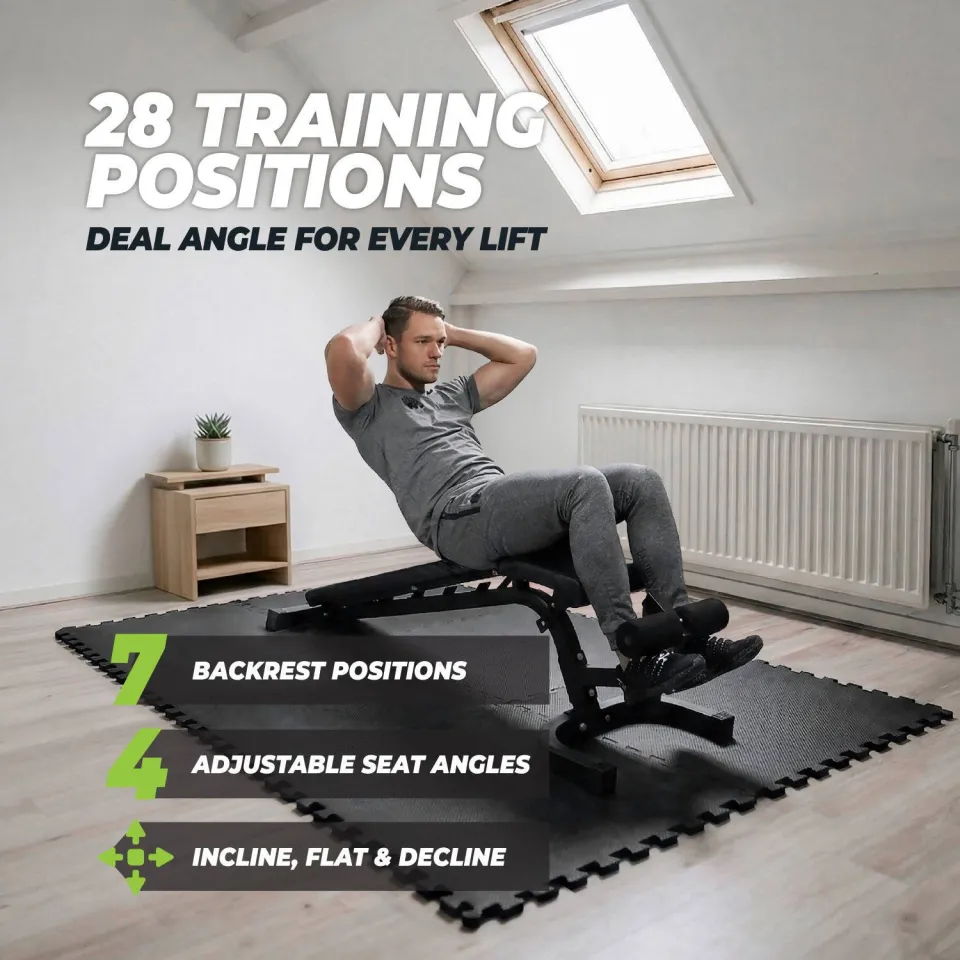 Virtufit verstelbare Fitnessbank Pro - Zwart, foto 2