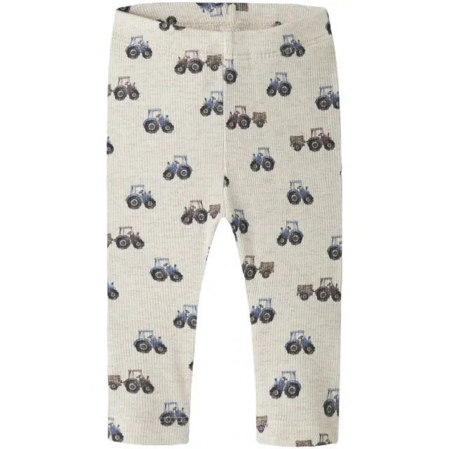 NAME IT BABY gebreide casual broek met print beige