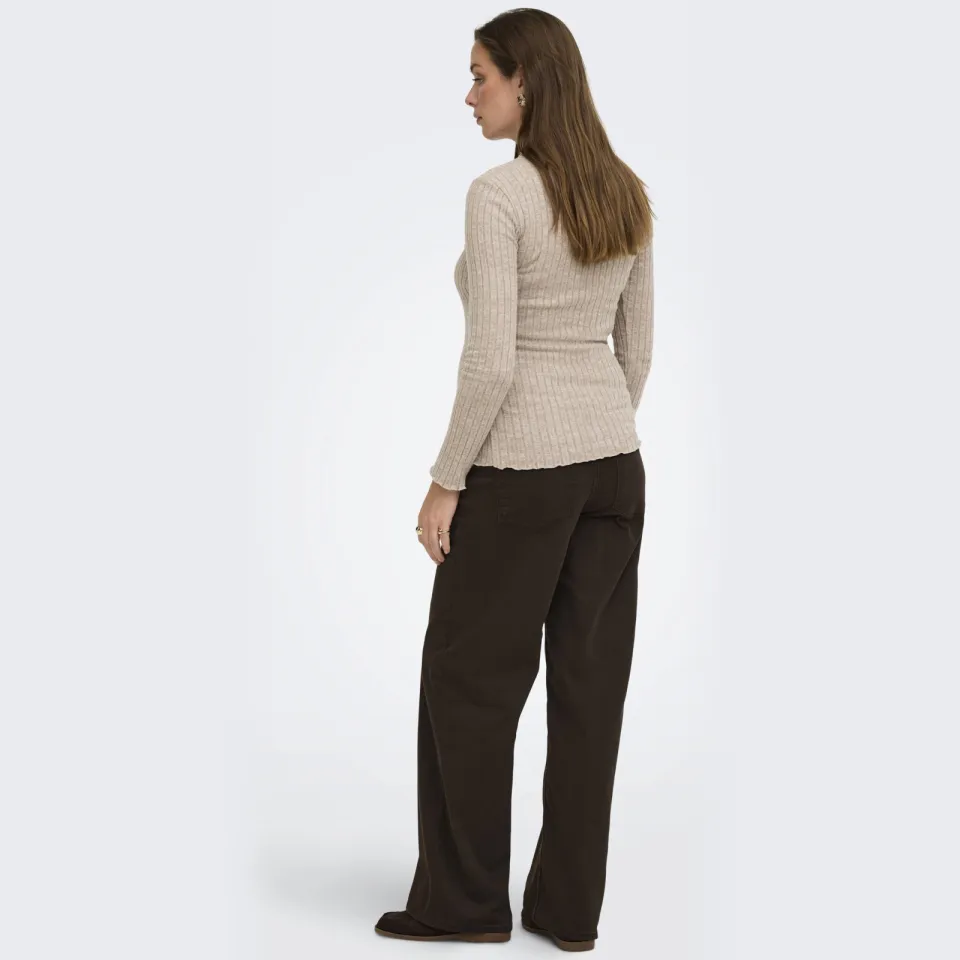 Only MATERNITY Olmmadison high waist wide leg zwangerschapsjeans - donkerbruin, foto 3